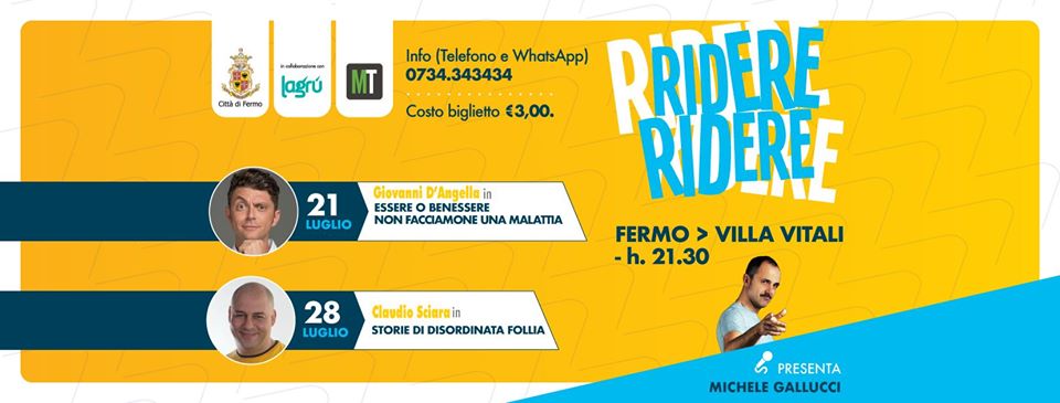 Al via Rassegna Ridere ridere a Villa Vitali il 21 luglio