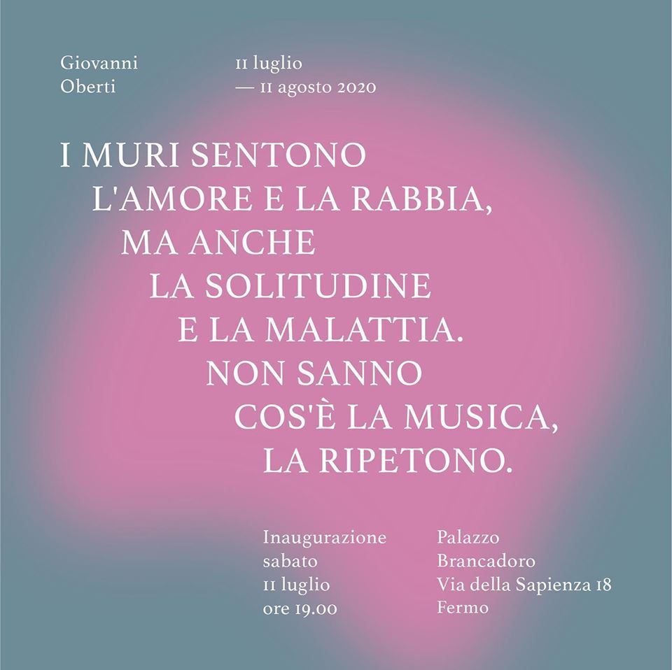 Mostra d’Arte di Giovanni Oberti a Palazzo Brancadoro a Fermo, Sabato 11 luglio