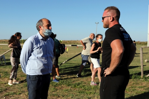 Luca Bigi, capitano della Nazionale, incontra gli atleti della Fermo Rugby Club