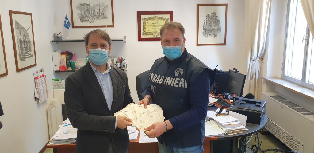 Porto San Giorgio: recuperate dai Carabinieri storiche carte dell’800
