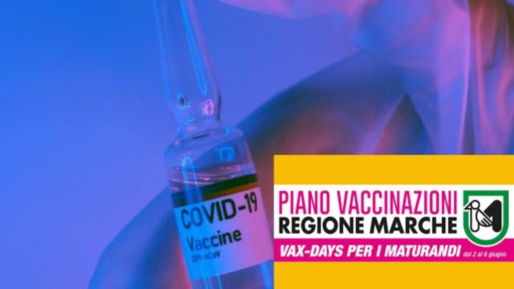 Vax Days nelle Marche: dal 2 al 6 giugno per i maturandi