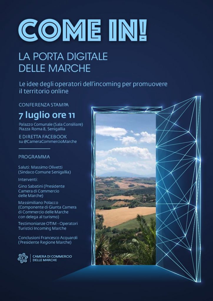COME IN! la porta digitale per le Marche, mercoledì 7 luglio ore 11.00