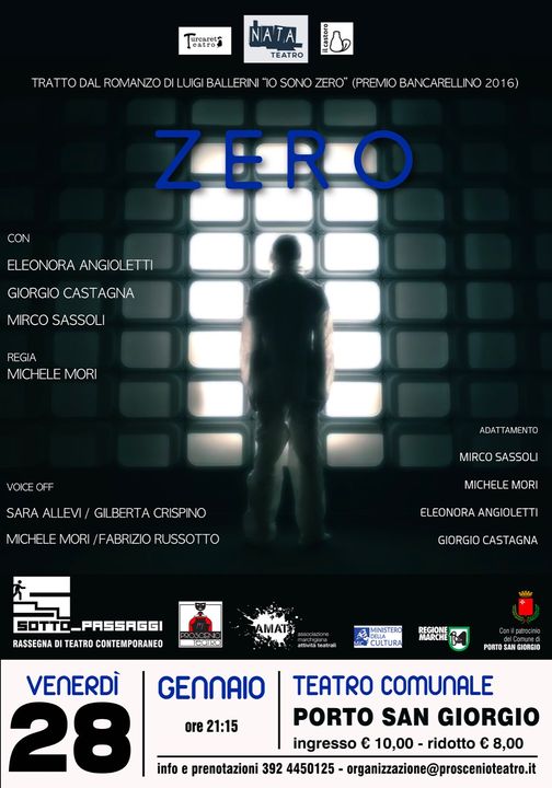 Porto San Giorgio, la rassegna “Sottopassaggi” torna in teatro con “Zero”