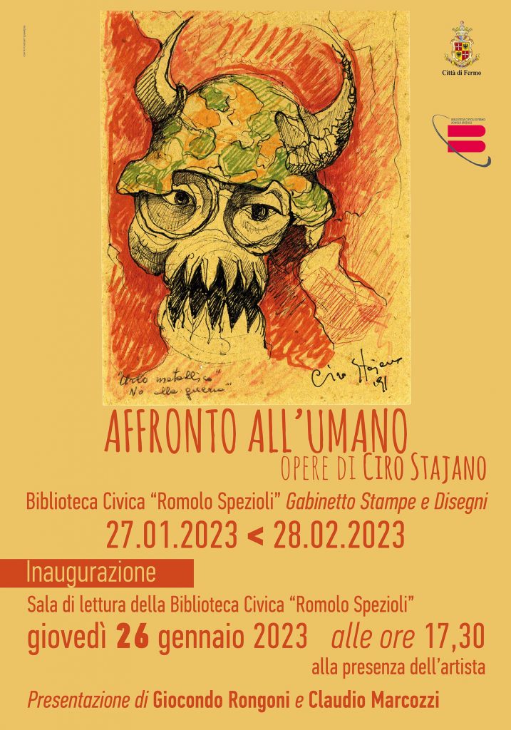 “Affronto all’umano” la mostra d’arte dell’artista Ciro Stajano a Fermo