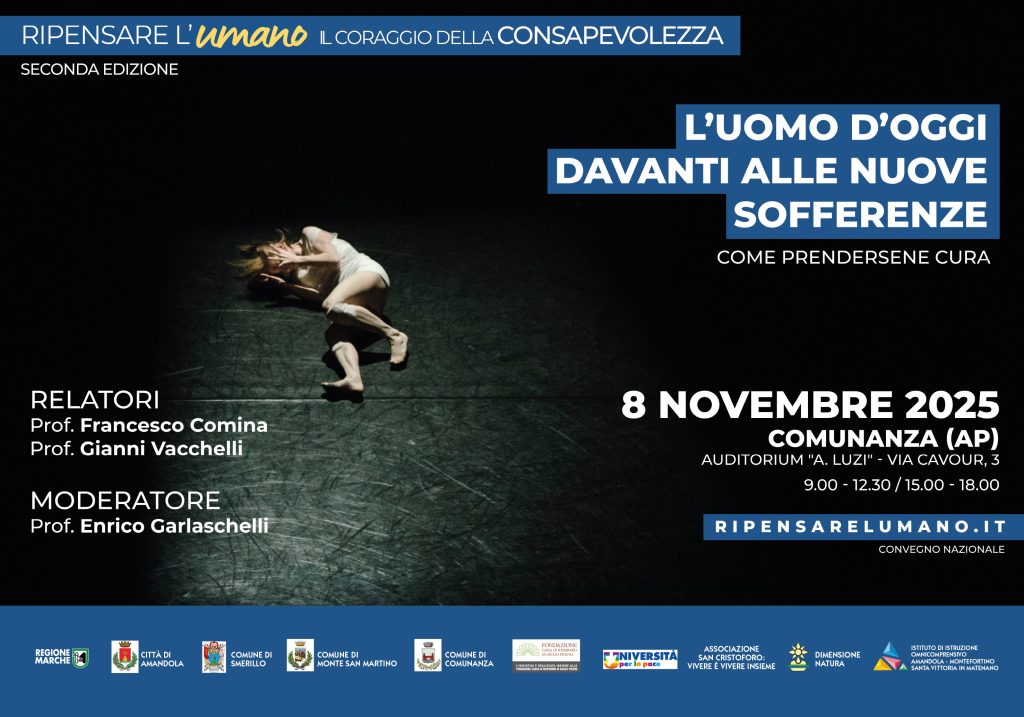 Ripensare l’umano, l’8 novembre a Comunanza incontro sulle nuove sofferenze e come prendersene cura