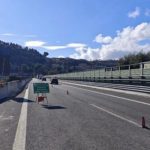 Polizia stradale impegnata nel controllo della velocità in A14 fra Pedaso e Grottammare