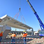 Ponte ciclopedonale adriatico, primi conci metallici in posa fra Civitanova e Porto Sant'Elpido